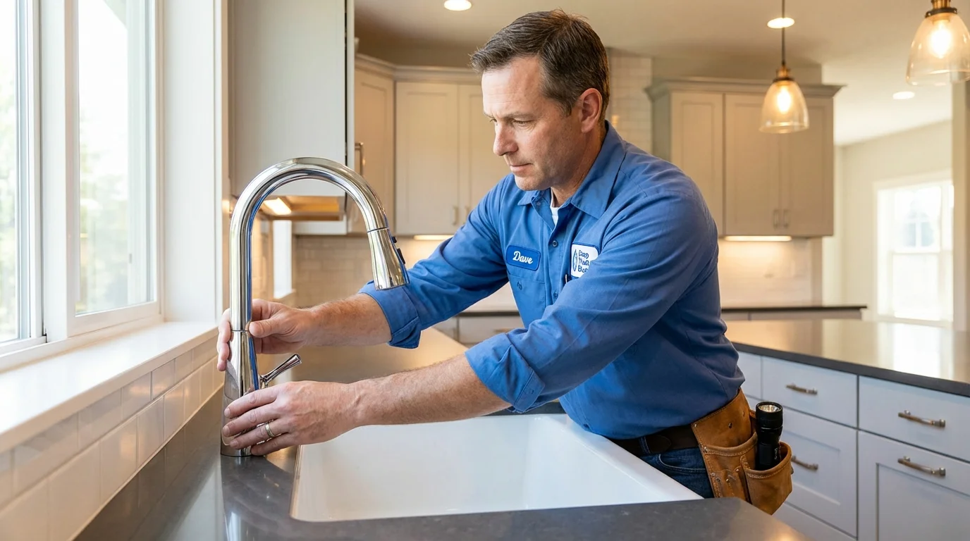 Kitchen faucet installation by Johns Plumbing LLC in San Joaquin
